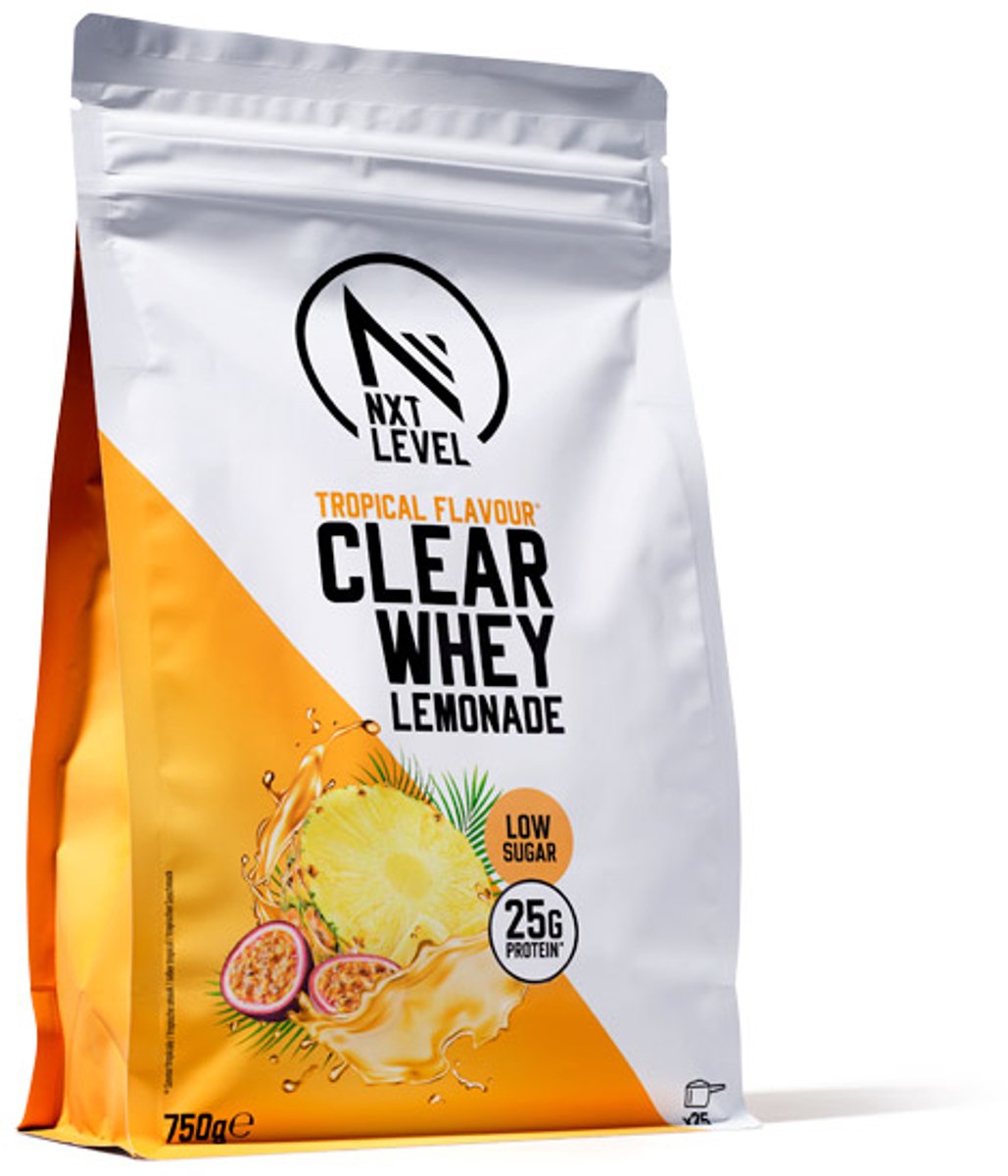 NXT Level® Clear Whey Eiwit Limonade - Eiwitten - Eiwit Poeder - Whey Lemonade - Laag in suiker, vet en calorien - 25 shakes - Tropical 750g