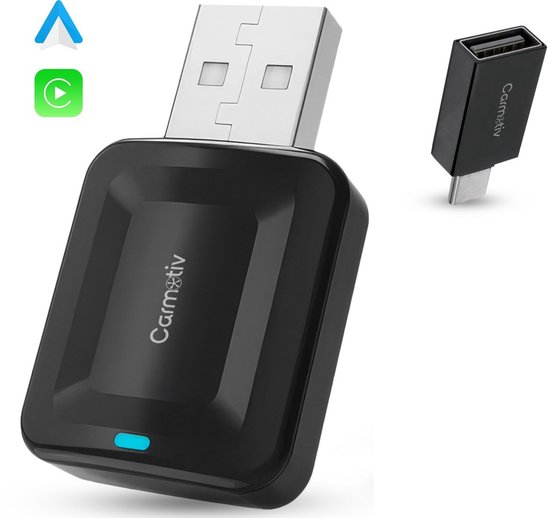 GuKKK Draadloze CarPlay en Android Auto Adapter - 2-in-1 Wireless Converter voor Auto's met AA & USB - Plug and Play