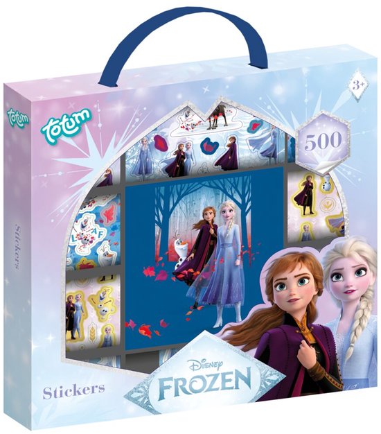 Disney Frozen Totum 12 rollen stickers met stickerboek 500 stuks met Anna en Elsa speelgoed knutselen meisjes vanaf 3 jaar alle leeftijden