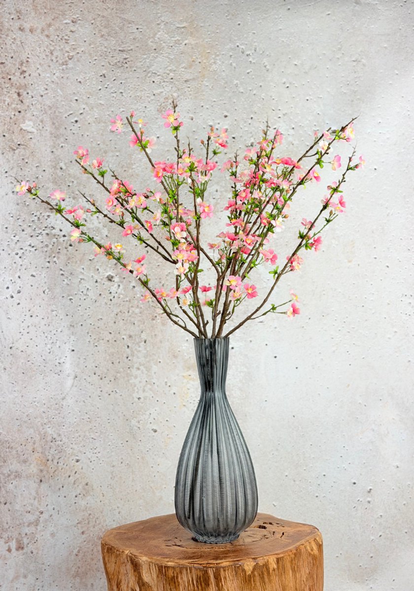 Zijden boeket "Appel Bloesem" - inclusief stijlvolle vaas | 85cm | Een prachtig boeket | Perfect voor elk interieur