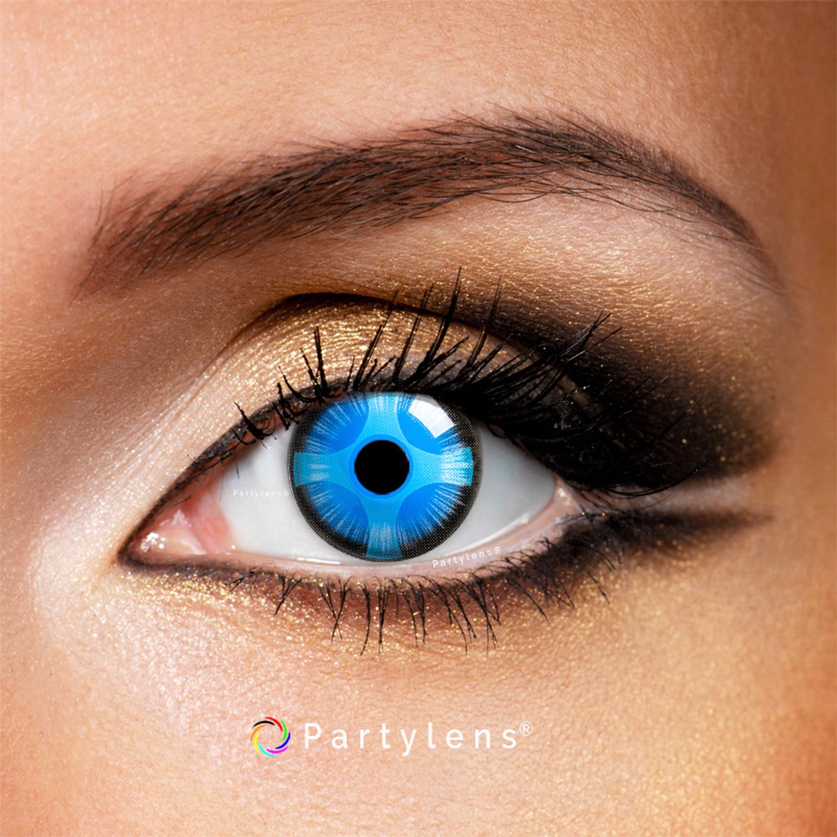 Partylens® kleurlenzen - Blue Wizard - zachte jaarlenzen met lenshouder - cosplay grime - partylenzen