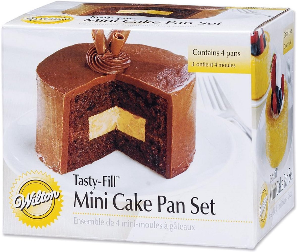 Set van 4 Mini Cakevormpjes voor Individuele Taarten met Vulling