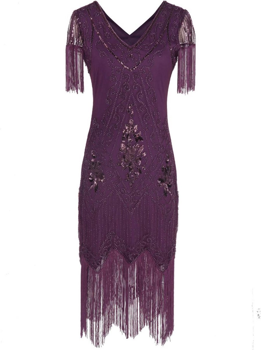 Art Deco jurk met franjes voor dames - Jaren 20 Gatsby kostuumjurk