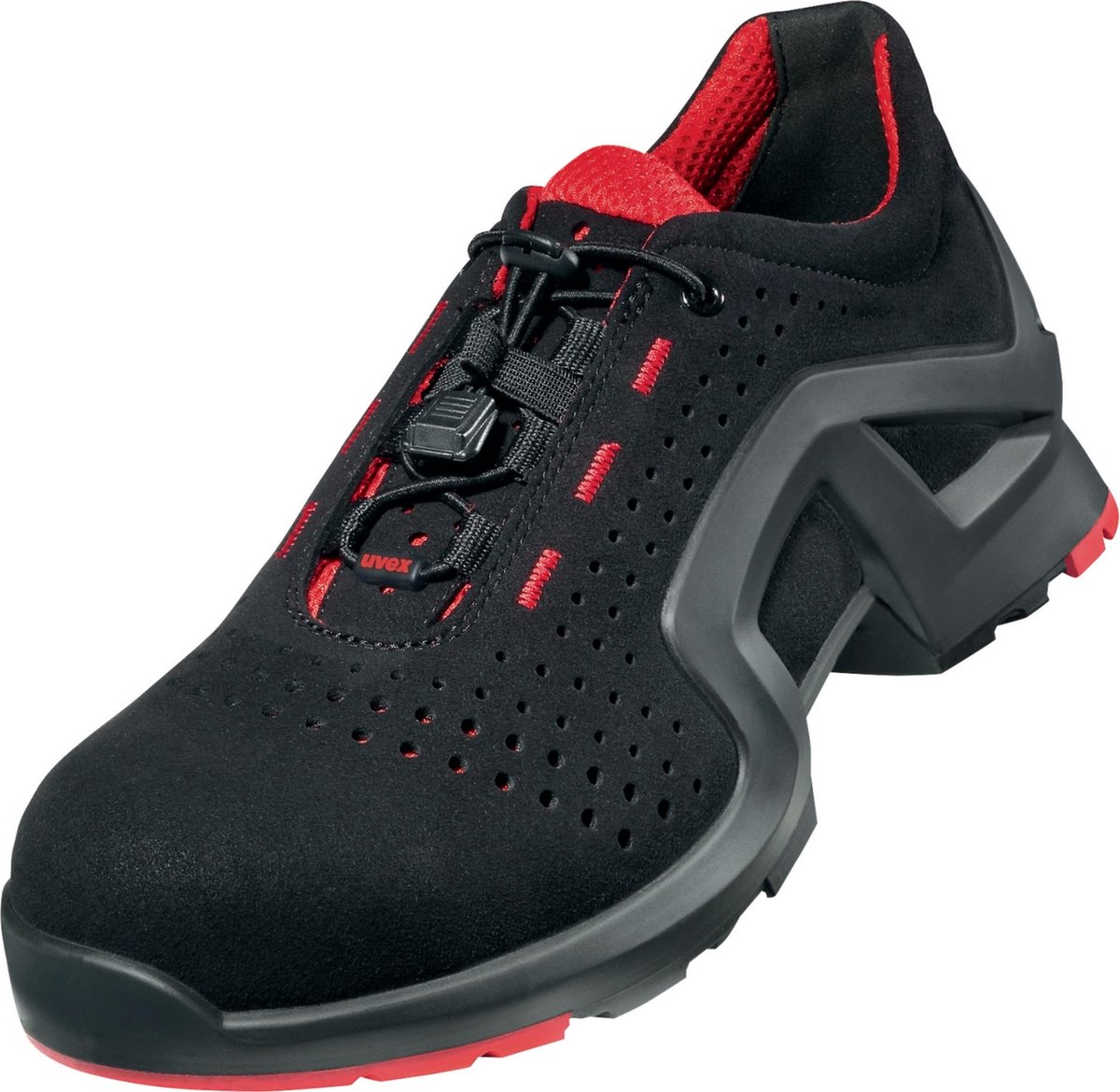 Uvex 1 Support Halbschoenen S1 85128 Zwart, Rood (85128)