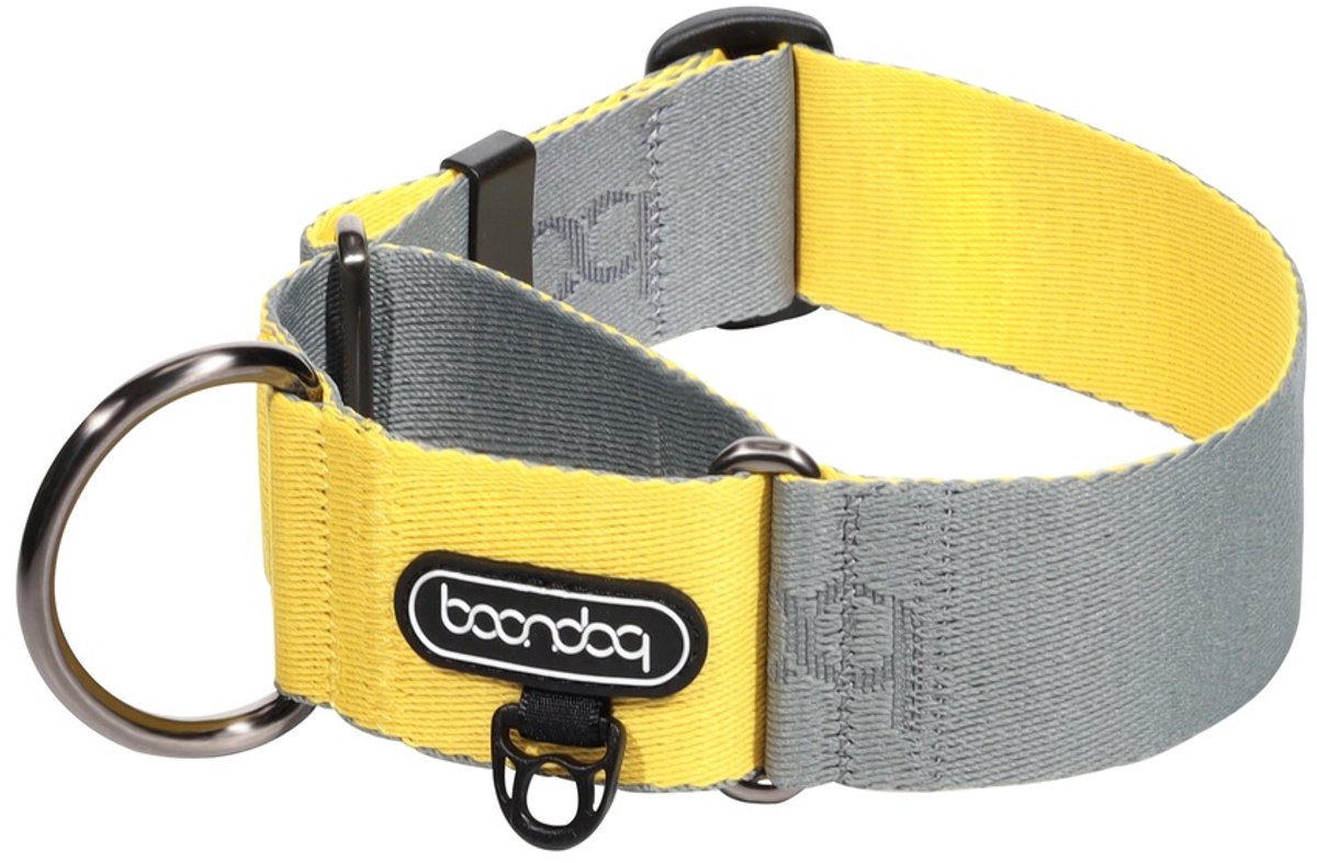 Boondog - Martingale Wide Collar - Gray/Lemon- L