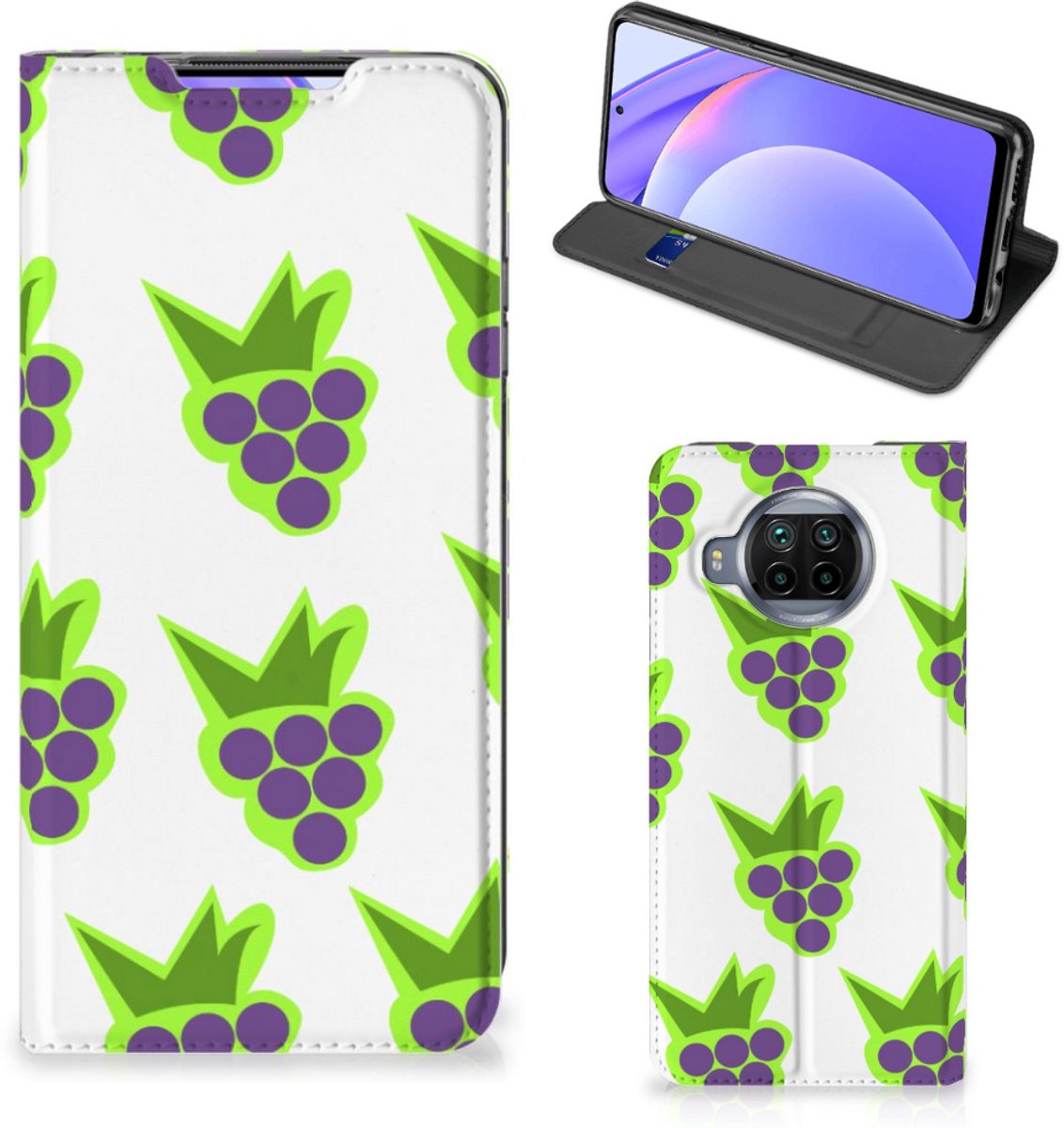 Xiaomi Mi 10T Lite Flip Style Cover Druiven