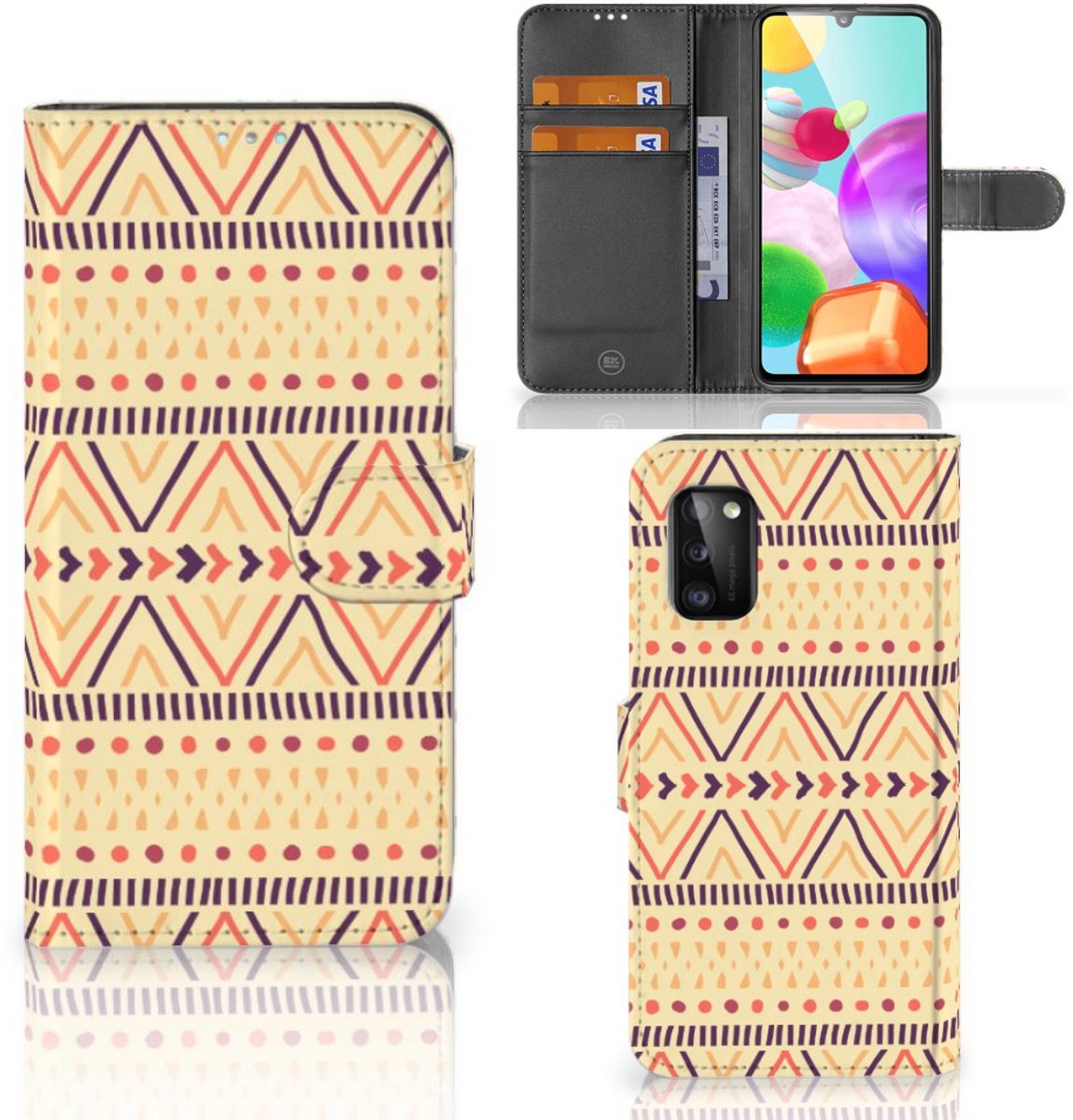Book Case voor Samsung Galaxy A41 Telefoon Hoesje Aztec Yellow