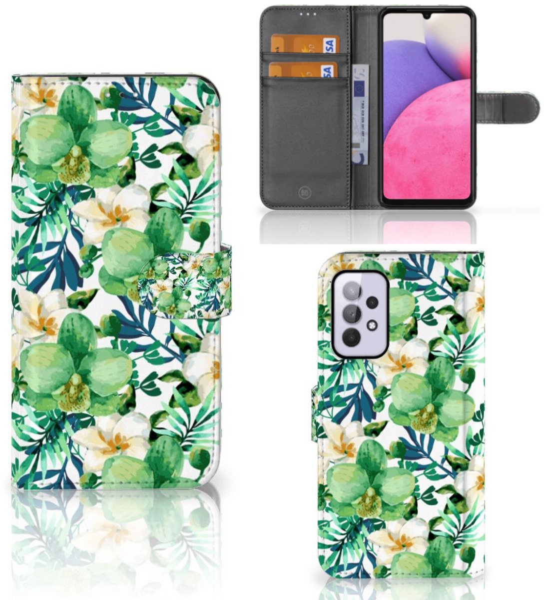 Samsung Galaxy A33 5G Hoesje Orchidee Groen