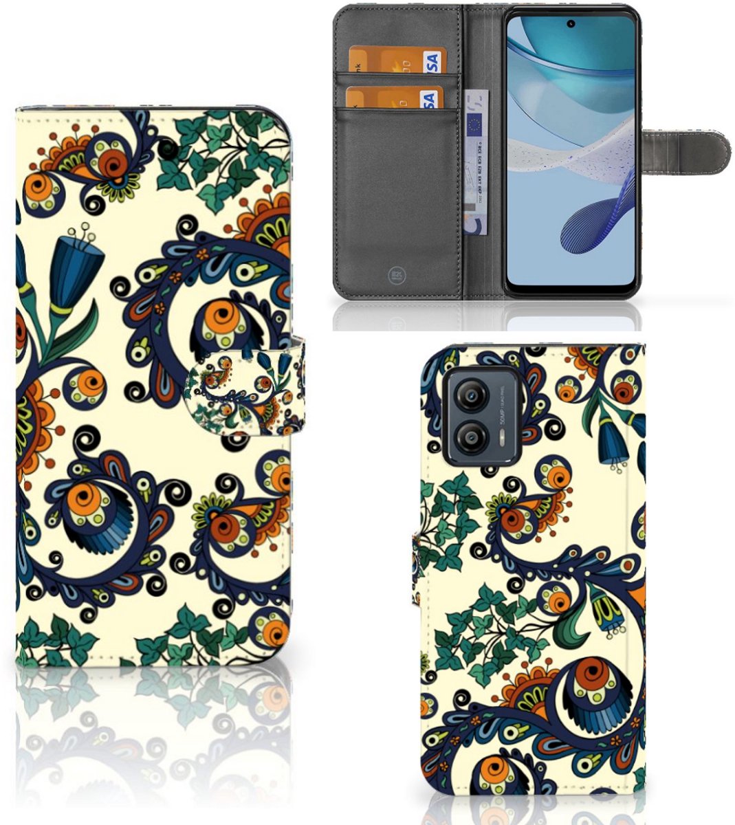 Wallet Case Motorola Moto G53 Barok Flower