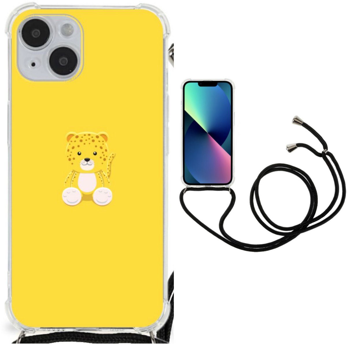 iPhone 14 Plus Stevig Bumper Hoesje Baby Leopard