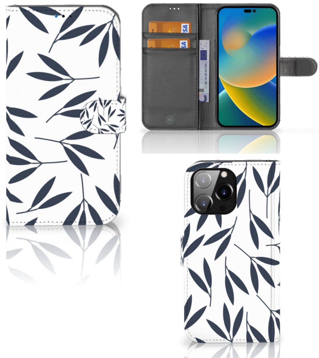 iPhone 14 Pro Max Hoesje Leaves Blue