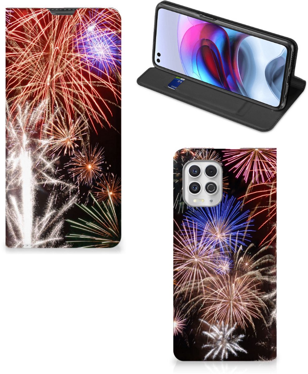 Motorola Moto G100 Hippe Standcase Vuurwerk