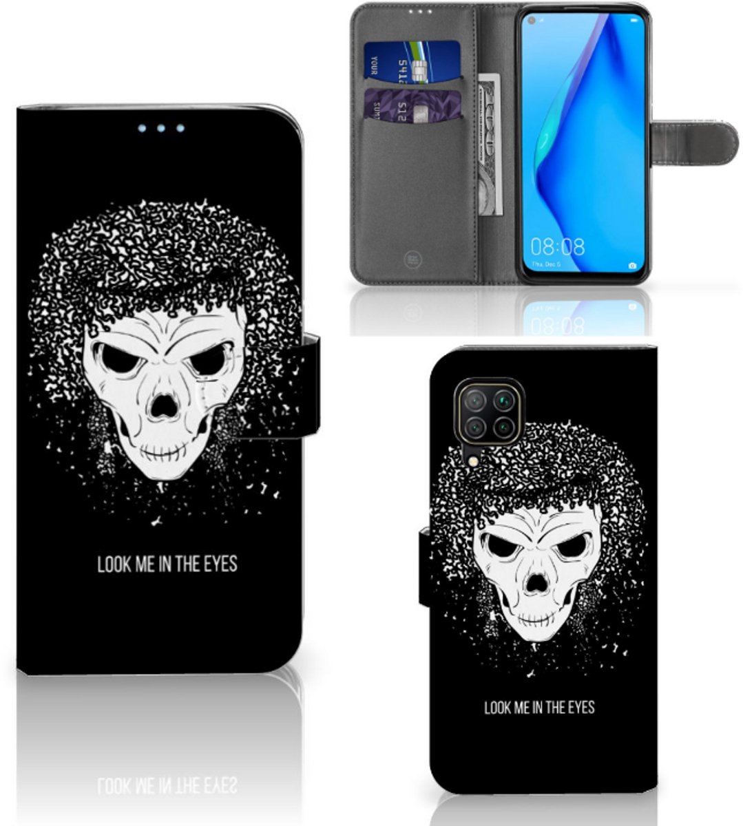 Telefoonhoesje met Naam Huawei P40 Lite Skull Hair