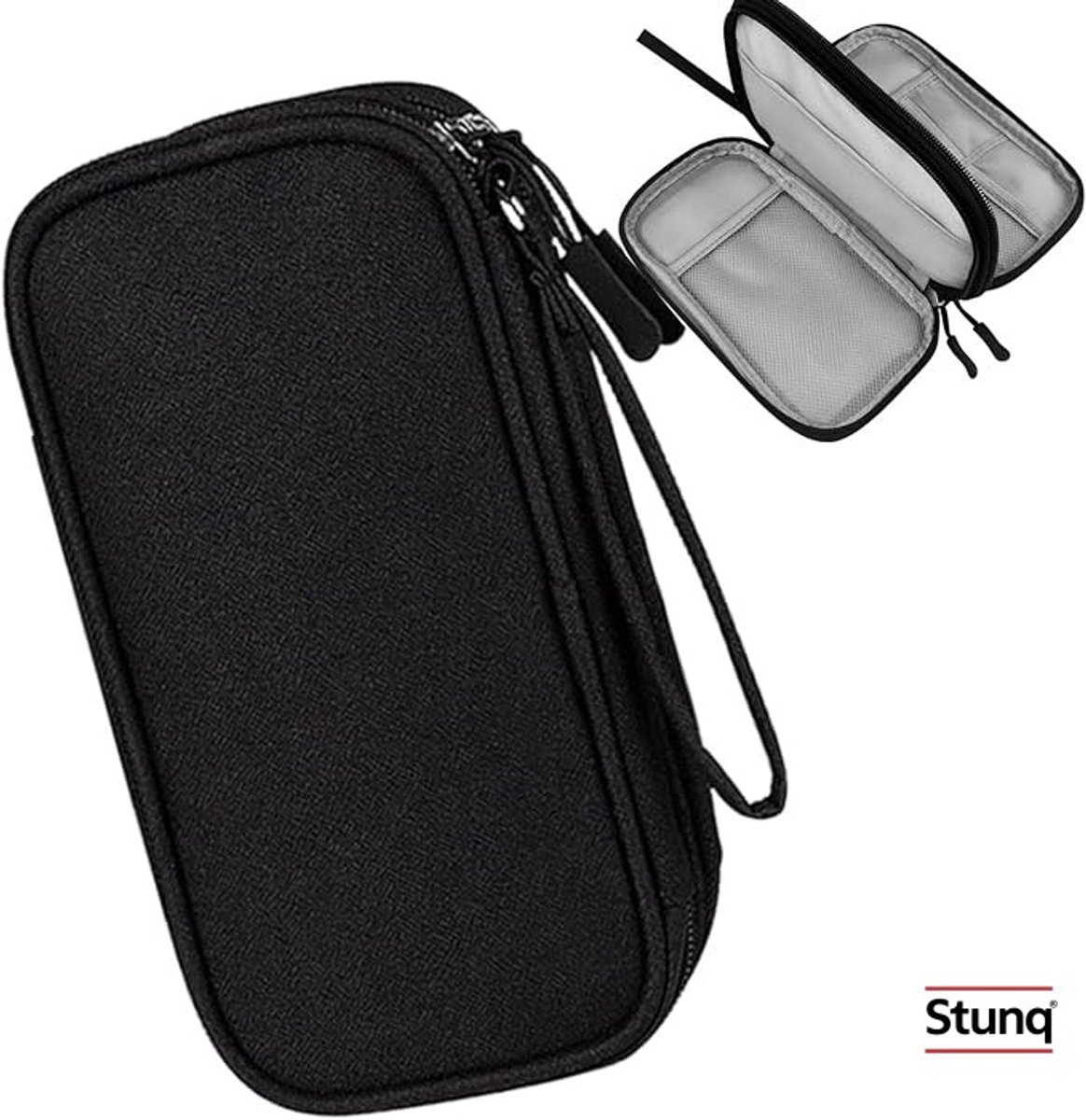 Dubbele waterdichte kabelorganizer, compacte opbergtas voor elektronica en reisaccessoires