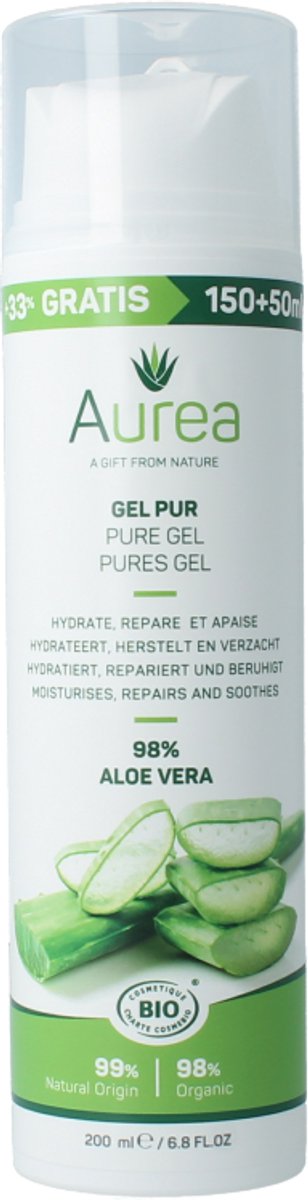 Aurea Aloe vera huidgel Biologisch 150ml +50ml = 200ml