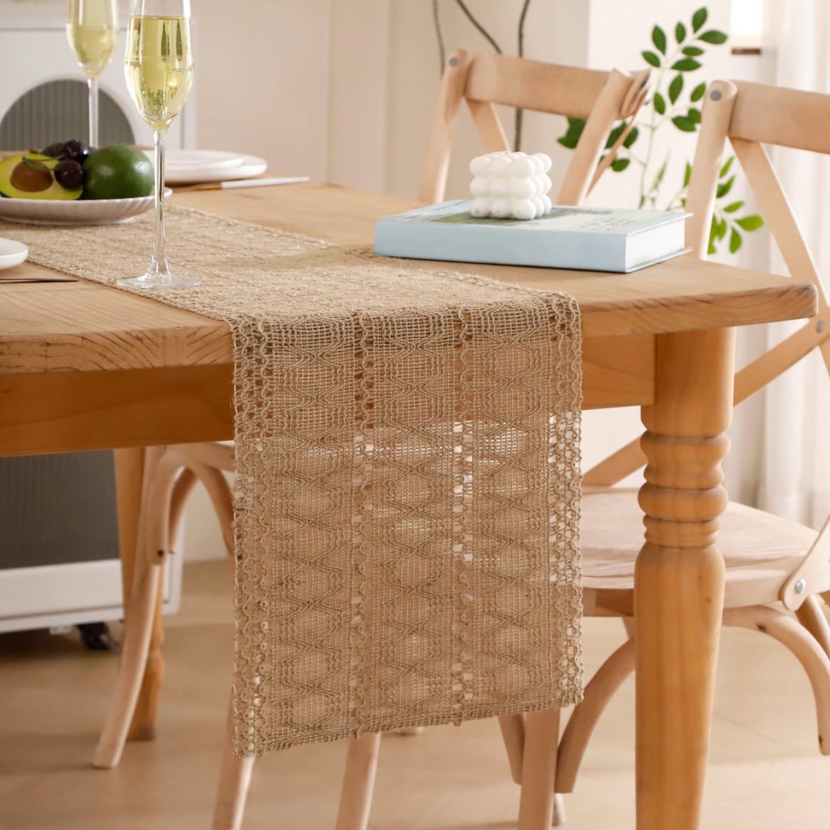 Rustieke Tafelloper Jute 30 x 140 cm – Boho Tafeldecoratie voor Bruiloften en Feesten