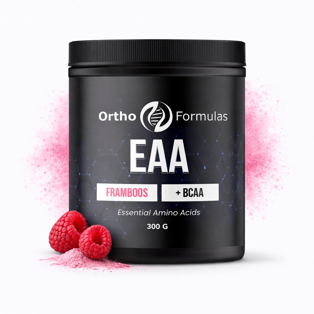 BCAA & EAA Poeder – Aminozuren Compleet voor Fitness & Gym – Ortho Formulas Framboos – 300 g