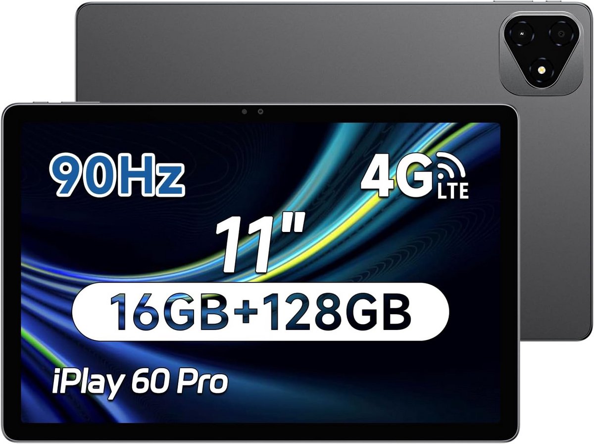 11 Inch Android Tablet met Octa-Core Processor, 16GB RAM en 128GB Opslag - 4G LTE en 5G WiFi, 90Hz Scherm, 7000mAh Batterij