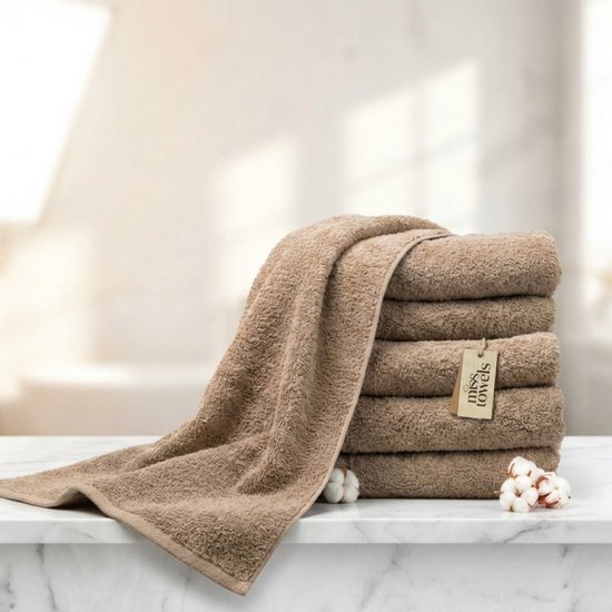 Misstowels.nl - Serviette - Serviette de qualité hôtelière - Marron châtain - 50x100 - 8+4 Bundle