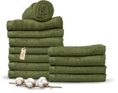 Misstowels.nl - Serviette - Serviette de qualité hôtelière - Vert olive - 70x140 - 8+4 Bundle