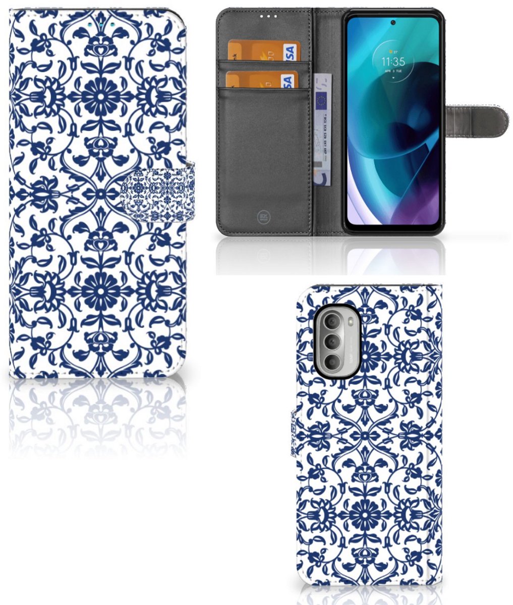 Motorola Moto G51 5G Hoesje Flower Blue