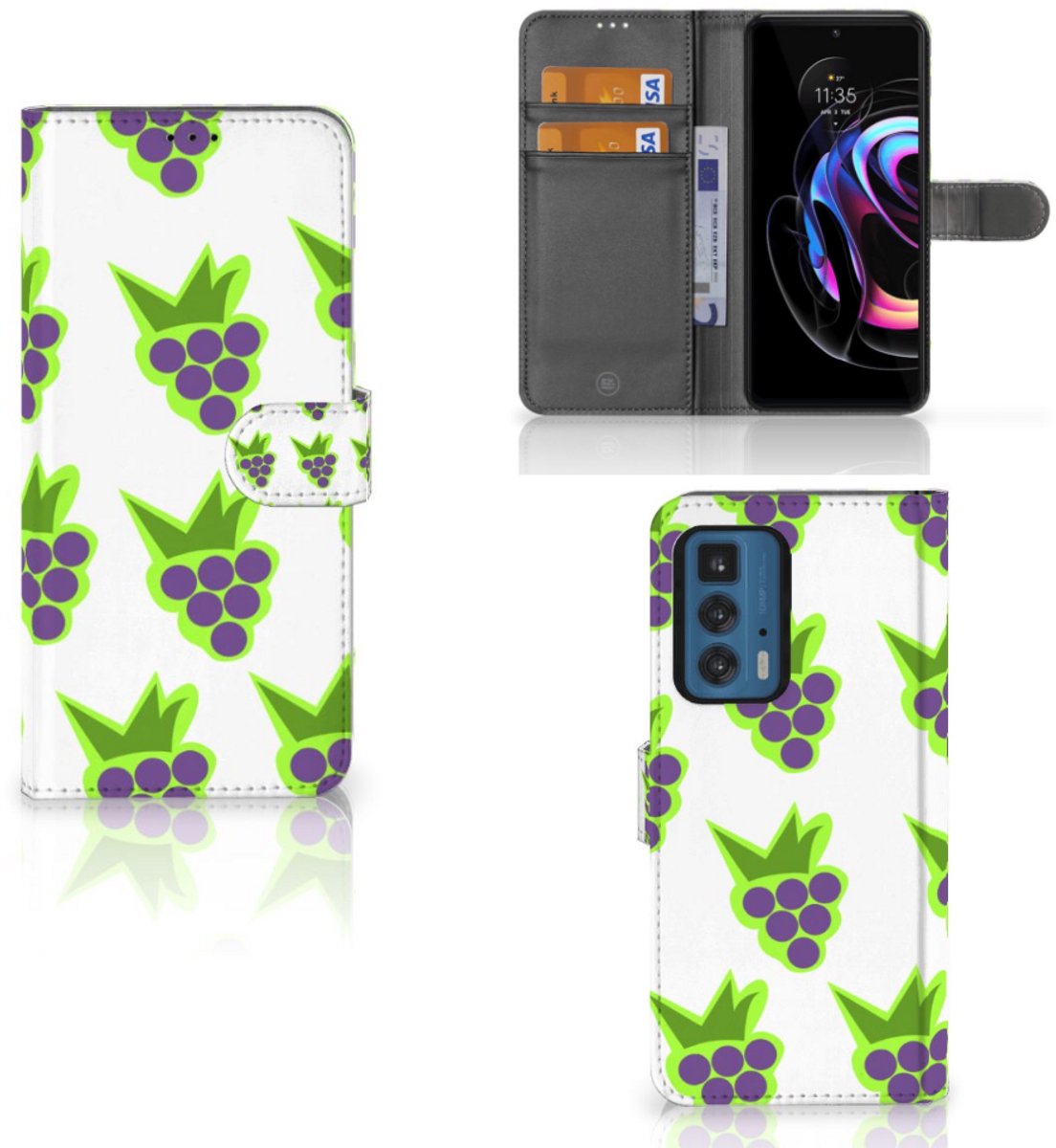 Motorola Edge 20 Pro Book Cover Druiven