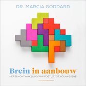 Brein in aanbouw, hersenontwikkeling van foetus tot volwassene. Een breinvorm gemaakt van kleurrijke puzzelstukjes. Titel: Brein in aanbouw.