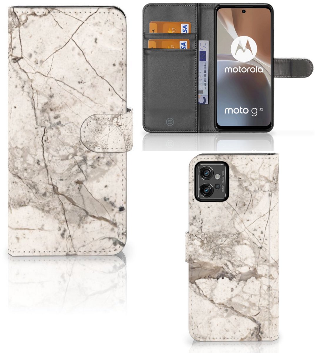 Motorola Moto G32 Bookcase Marmer Beige
