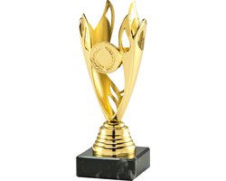 Gouden trofee - sportprijs - prijs voor jong en oud - 15.5 cm