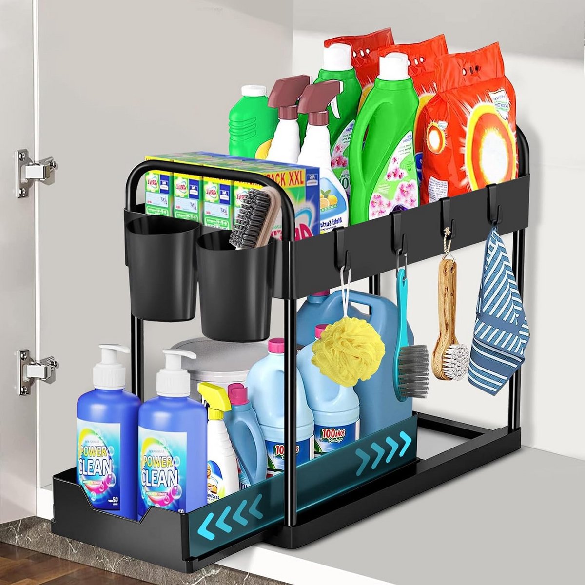 Onder wastafelrek 2 etages - multifunctionele keuken- en badkamer organizer