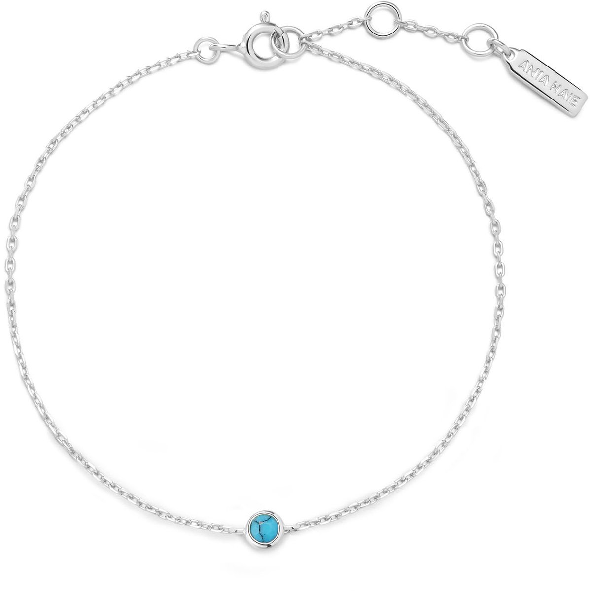 Silver Turq. Solitaire Bracelet S