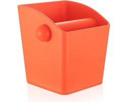 Koffiedikbak - opvangbak voor koffiedik - accessoire voor koffiemachine - grote capaciteit - ABS-materiaal - oranje
