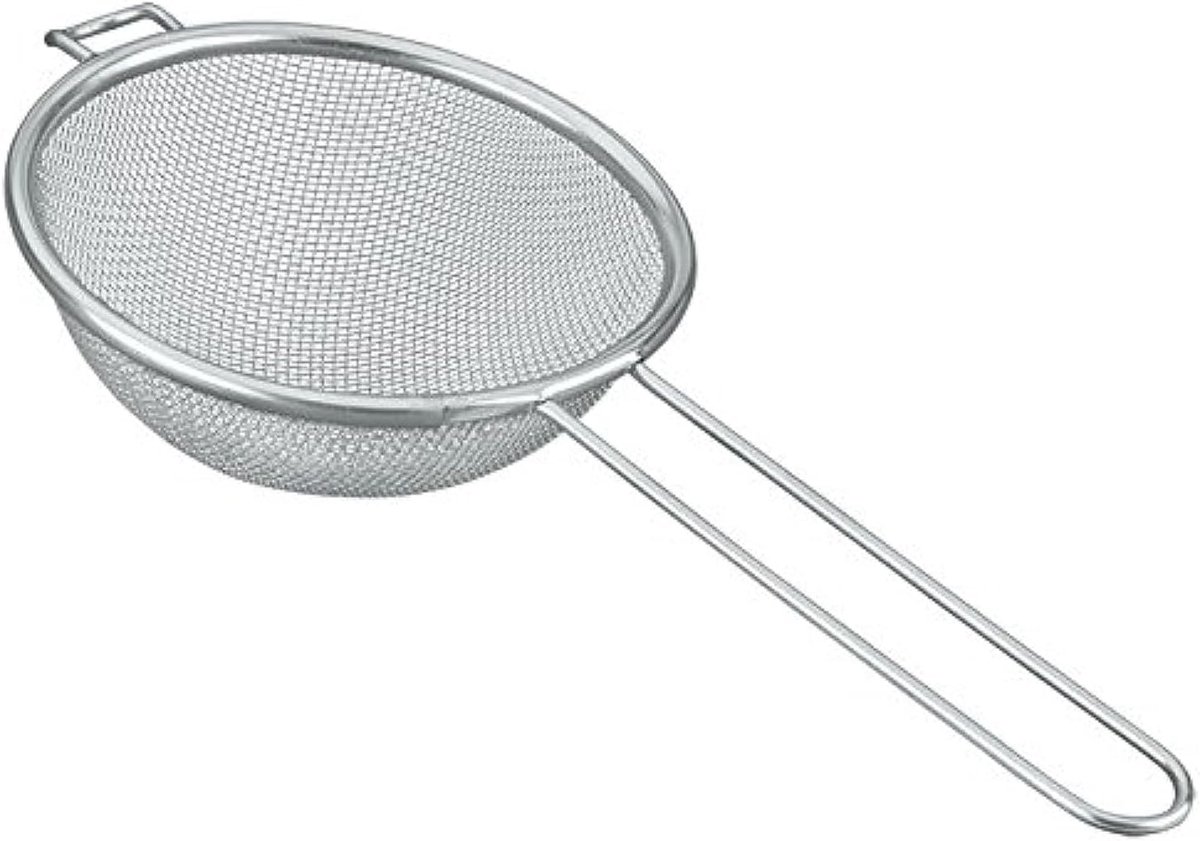 Keukenzeef roestvrij staal met draadgreep 14 cm