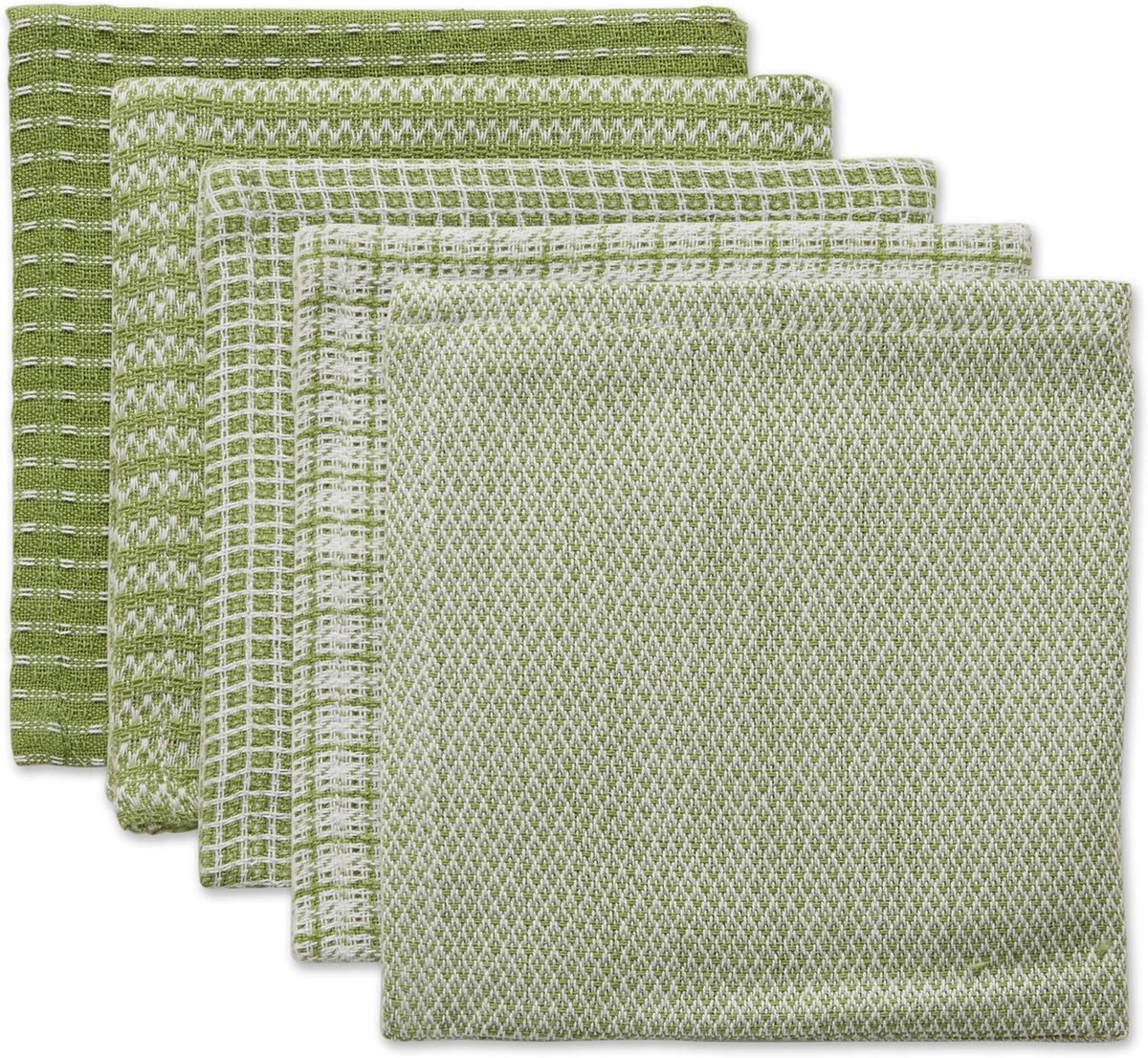 Vaatdoek Set Assortiment Katoen in Antiek Groen - 12x12