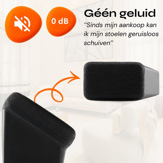 FLOOQ Premium Cache-jambes pour chaises flexibles rectangulaires inclinés 30 x 15 mm - Feutre anti-rayures - Protège-pieds de chaise - Protection du sol - 24 pièces - Frits
