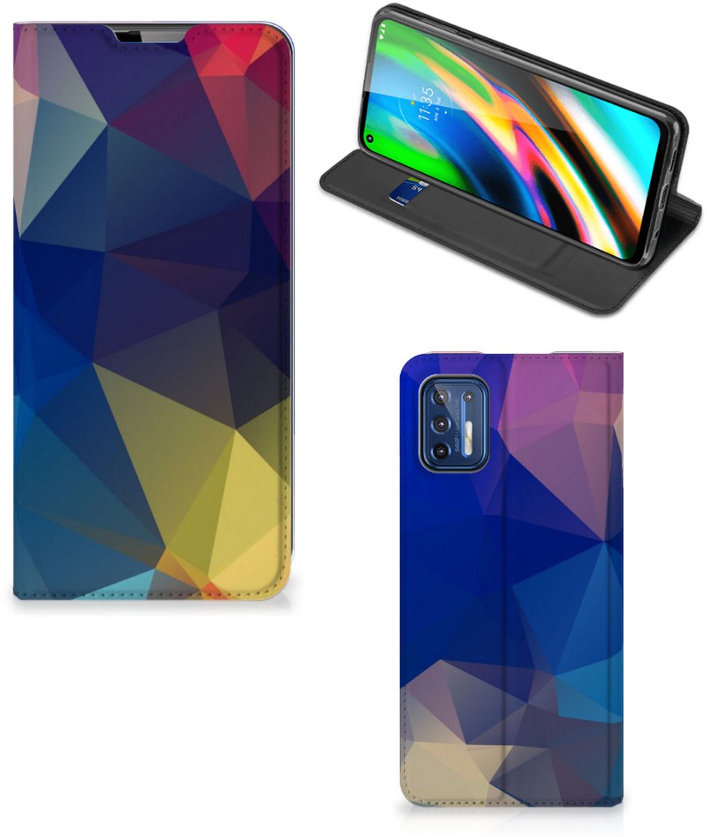 Motorola Moto G9 Plus Stand Case Polygon Dark
