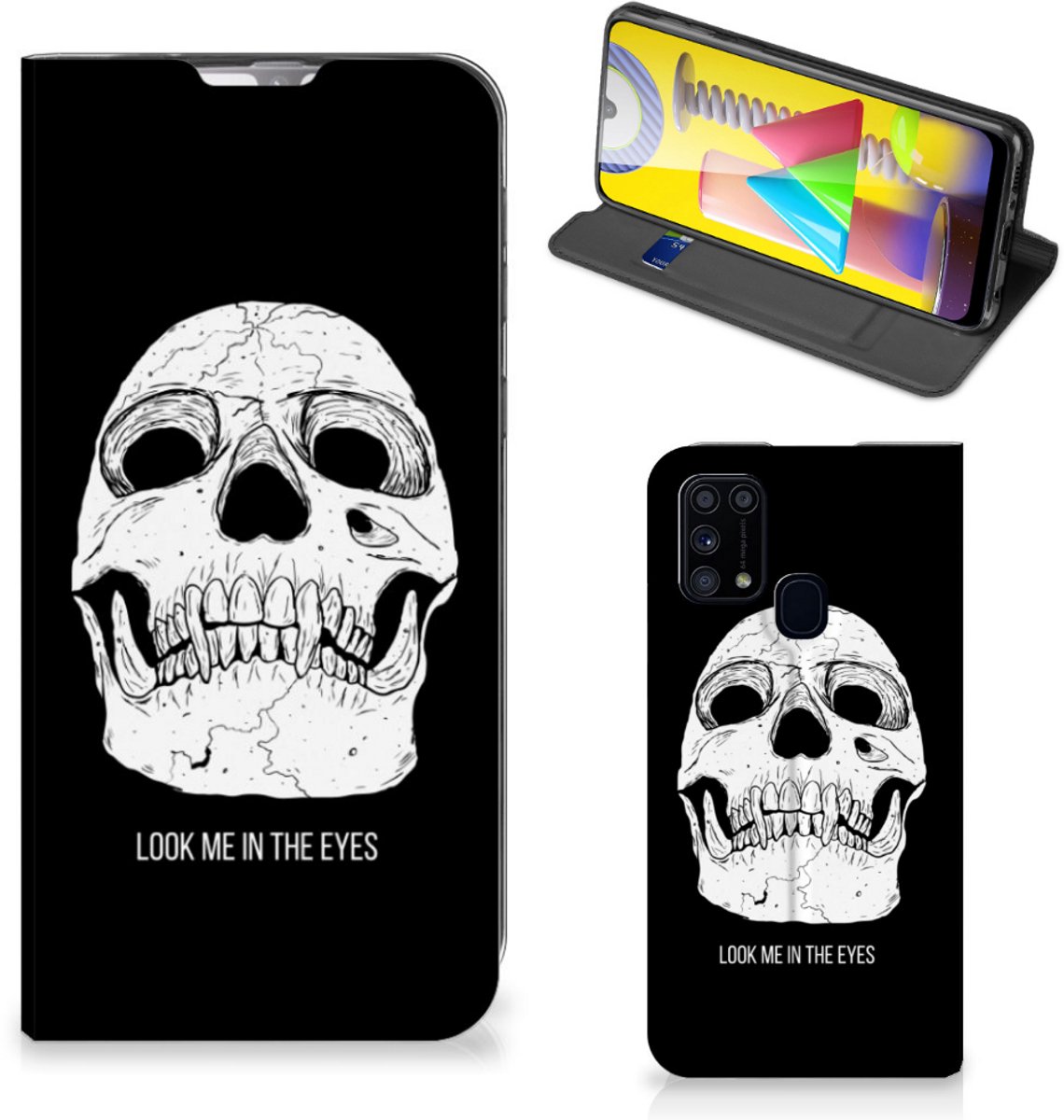 Mobiel BookCase Samsung Galaxy M31 Skull Eyes