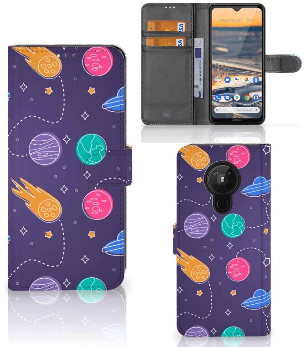 Book Case voor Nokia 5.3 Wallet Case met Pasjes Space