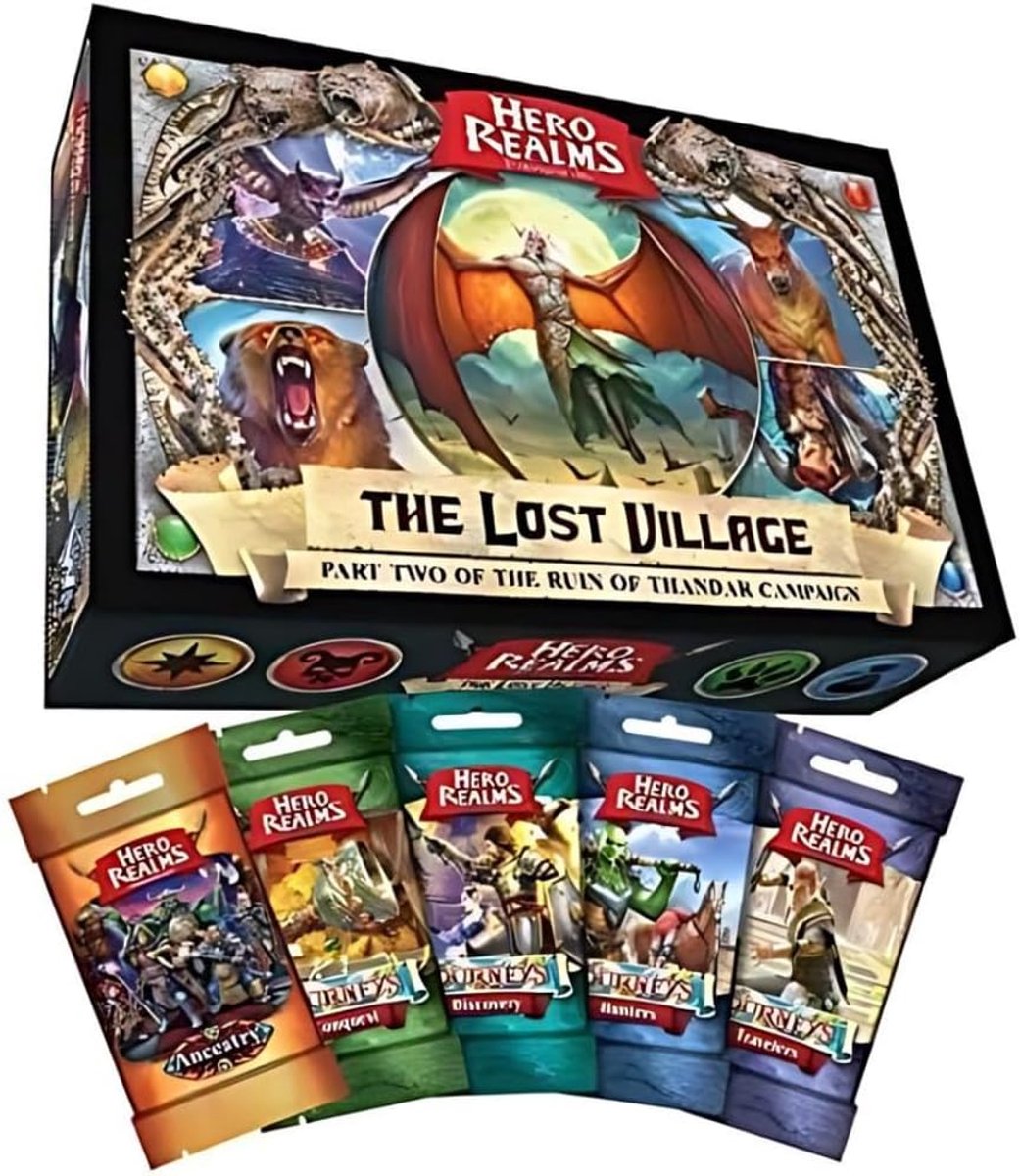 Avontuurlijke Deckbuilding Bundel: Verloren Dorp, Reis en Afstamming Packs