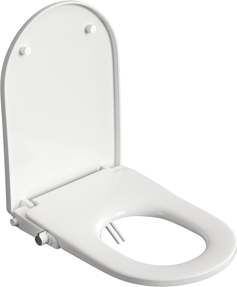 HOROW Toiletbril wit Duroplast - Bidetdouche WC - Zittingset - Soft Close - Verwijderbaar - Universele Toiletbril - wit
