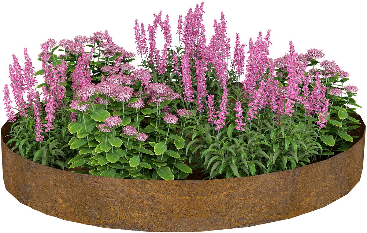 ACXIN Rasenkante - Metalen Beetumranding - Flexibel voor Tuin en Bloembedden - Roestkleur - Rechte Vorm - 5 m