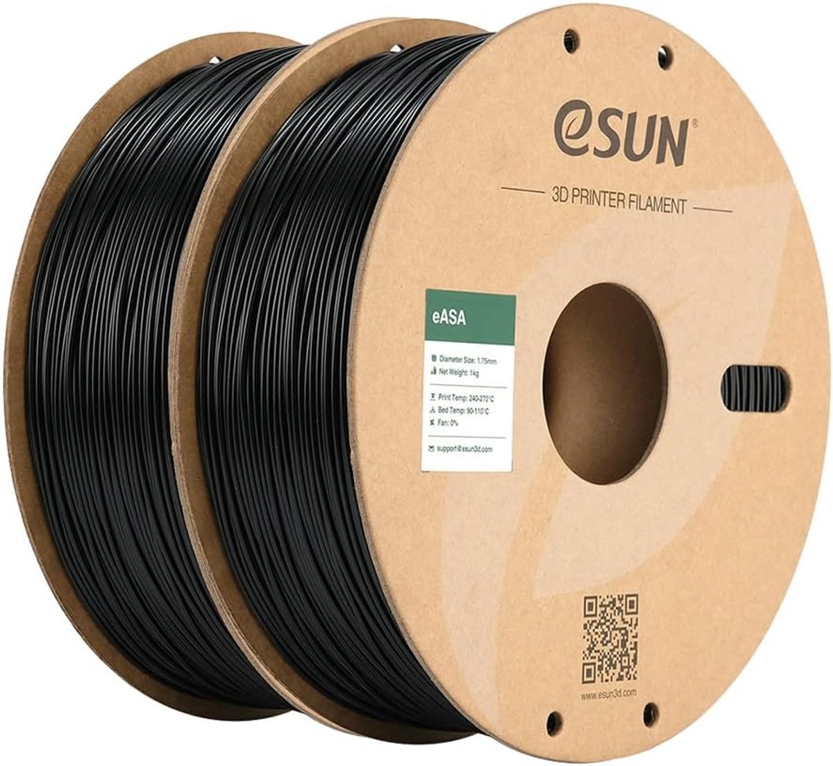 ASA 3D Printer Filament 1.75mm Zwart - Weerbestendig voor Buitenonderdelen - 2KG Spoel