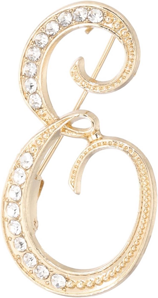 Initialen Broche met Strass Steentjes - Alfabet Pin voor Sieraden en Kledingaccessoires
