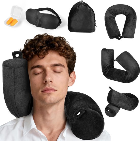 Ergonomisch Reis Kussen voor Nek, Rug en Knie - Traagschuim - Geschikt voor Vliegtuig, Auto en Bed