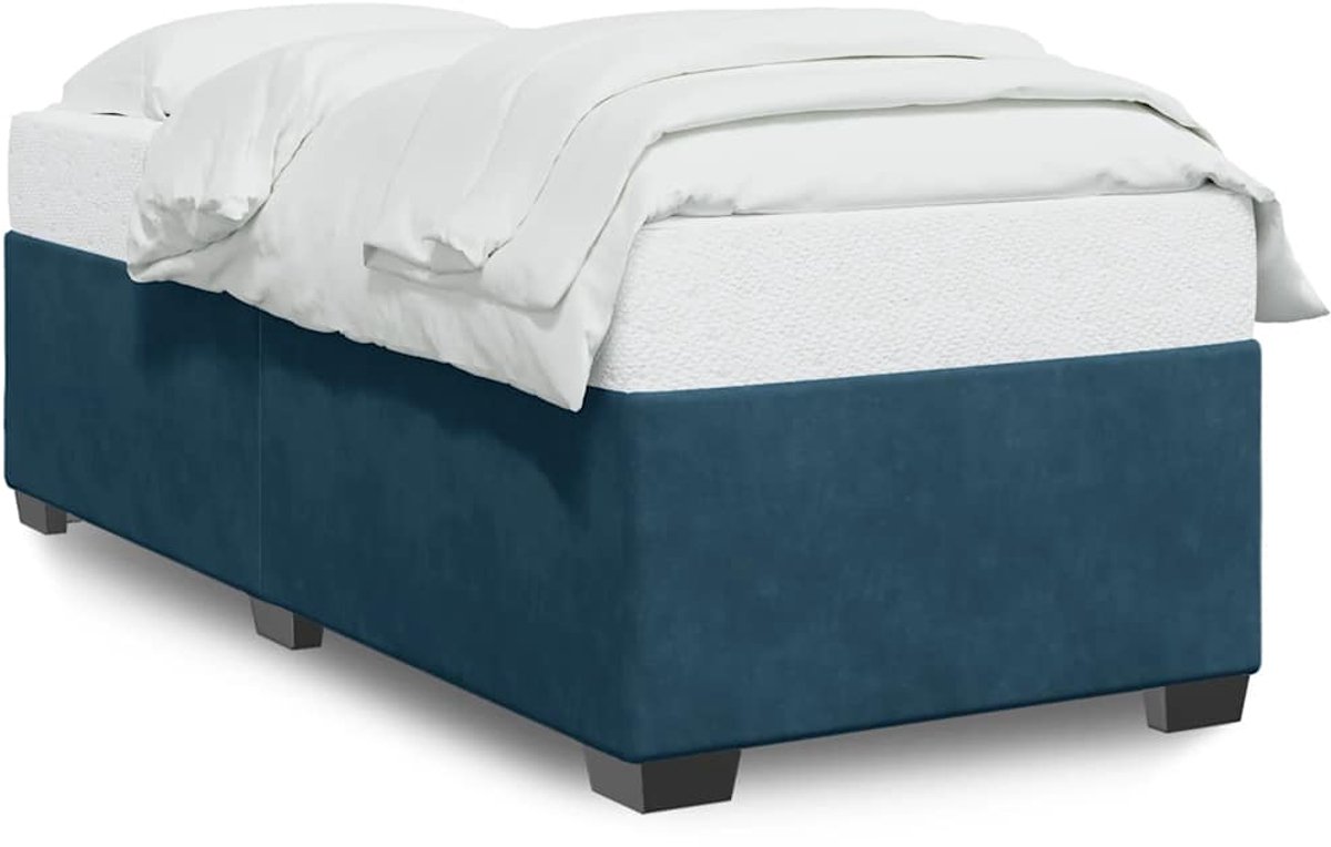 vidaXL - Bedframe - fluweel - blauw - 100x200 - cm