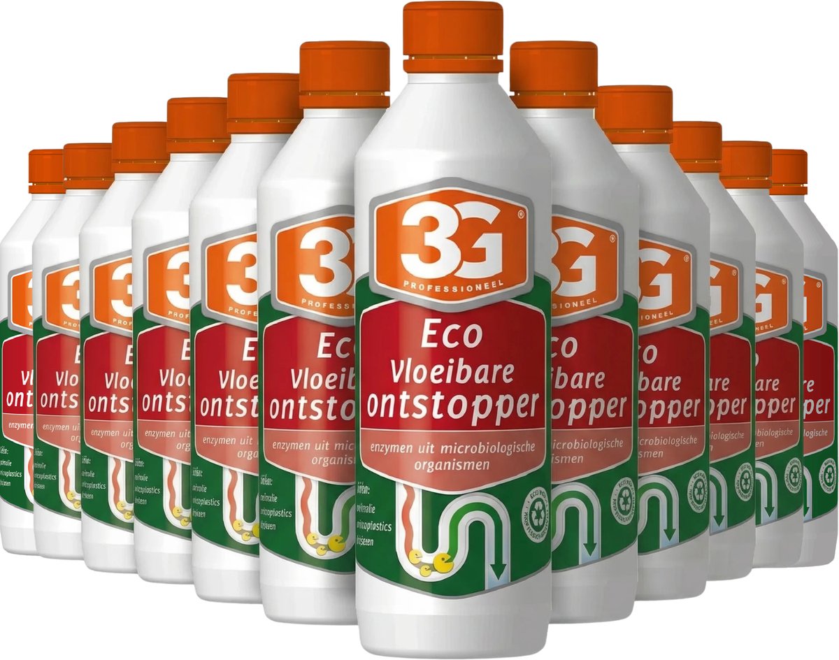 12x 3G Professioneel Eco - Vloeibare Ontstopper - 500 ml