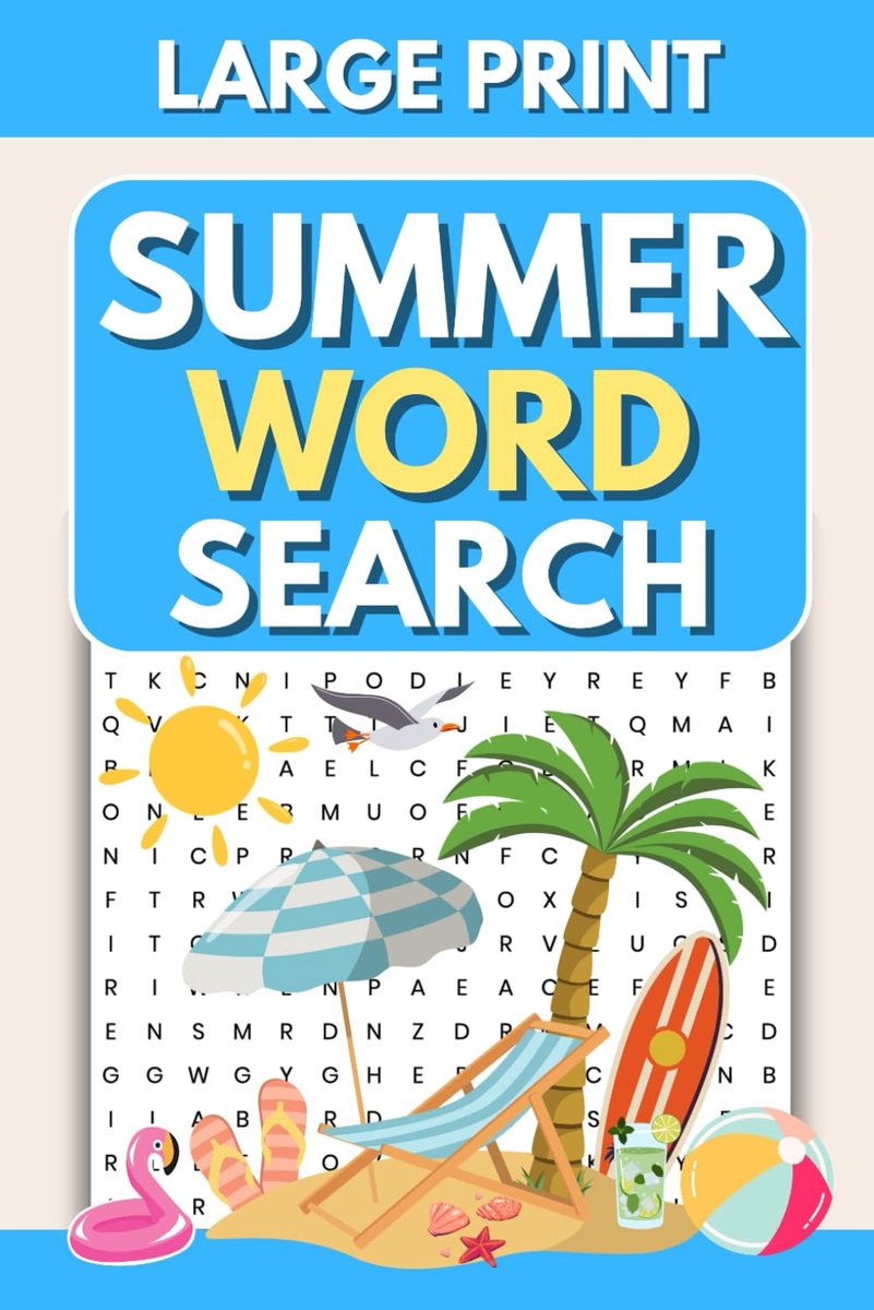 Zomer Woordzoekboek voor Volwassenen - Grote Print Puzzels voor Senioren en Tieners - Ideaal voor Ontspanning en Mindfulness