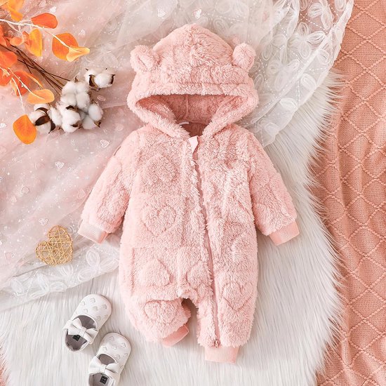 Pasgeboren baby winter sneeuwpak fleecedekens met capuchon voor jongens en meisjes — afbeelding 4