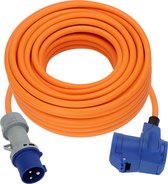 BrennenstuhlCEE Verlengkabel 25m kabel in oranje (CEE stekker en hoekkoppeling incl. combinatie stekkerdoos met LED-spanningsindicator, 230V/16A, voor permanent gebruik buitenshuis, Made in Germany)
