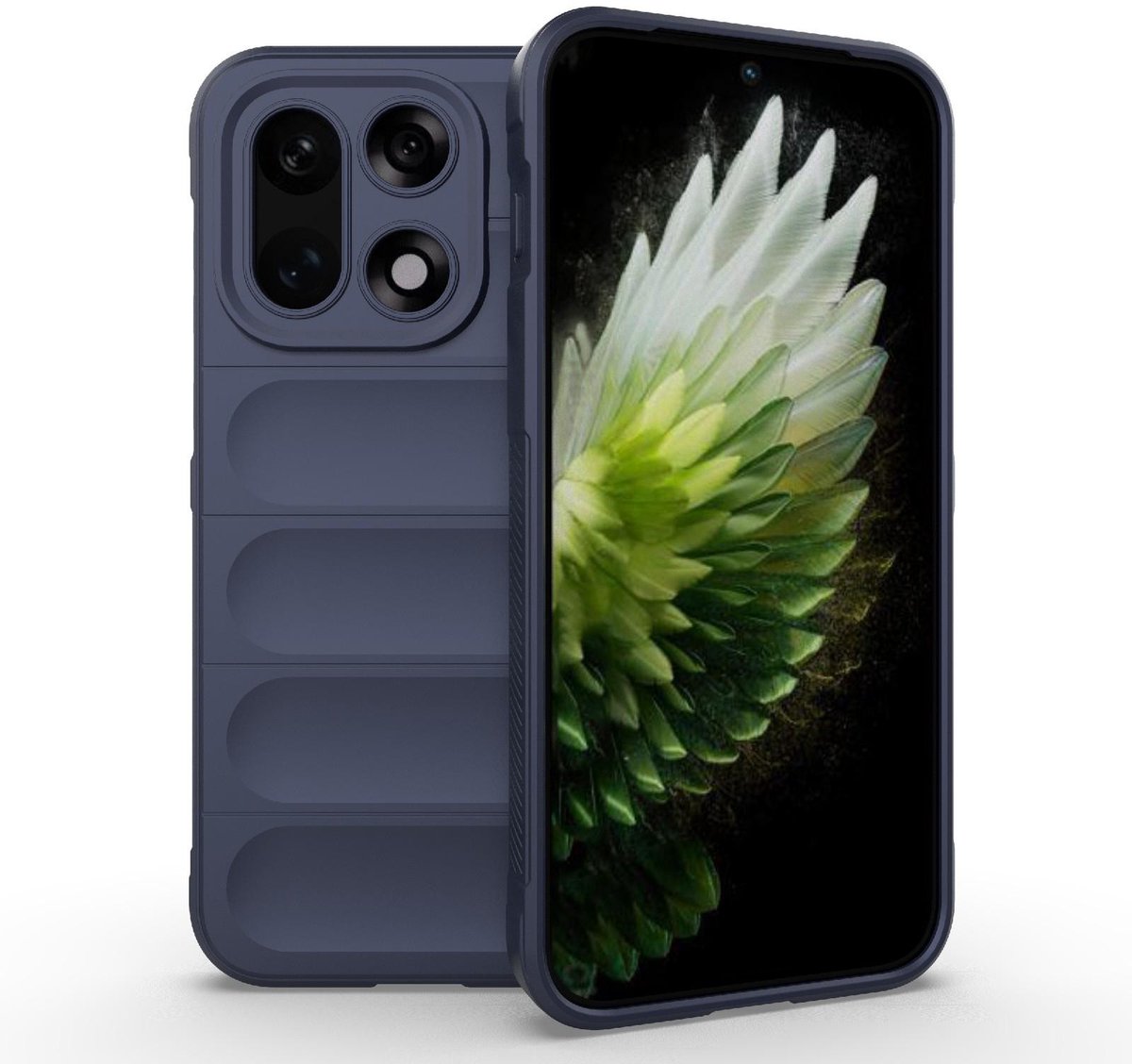 Mobigear Hoesje geschikt voor OnePlus 15 Telefoonhoesje Flexibel TPU | Mobigear Bumpy Backcover | 15 Case | Back Cover - Dark Blue